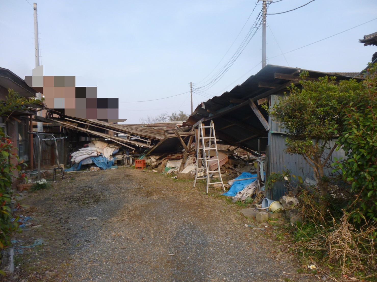 納屋の解体撤去、清掃を行いました